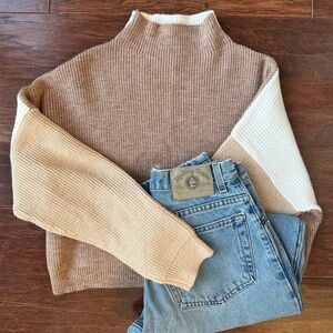 Le Lis color block cropped sweater